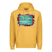 Mustard cowhide bandana wood background Premium Hoodie - AdoDesignShop