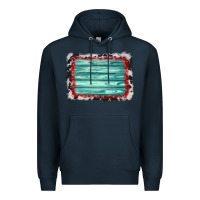 Navy cowhide bandana wood background Premium Hoodie - AdoDesignShop