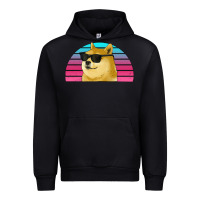 Black doge coin bitcoin hodl retro sunset Urban Hoodie - Jasminsmagicworld