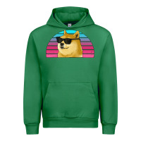 Emerald doge coin bitcoin hodl retro sunset Urban Hoodie - Jasminsmagicworld