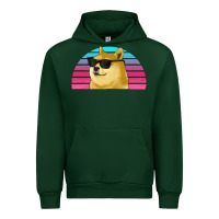Forest Green doge coin bitcoin hodl retro sunset Urban Hoodie - Jasminsmagicworld