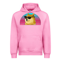 Fuchsia Pink doge coin bitcoin hodl retro sunset Urban Hoodie - Jasminsmagicworld