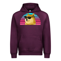 Mauve Wine doge coin bitcoin hodl retro sunset Urban Hoodie - Jasminsmagicworld