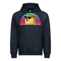 Navy doge coin bitcoin hodl retro sunset Urban Hoodie - Jasminsmagicworld