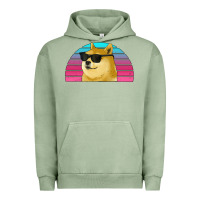 Pigment Oil Green doge coin bitcoin hodl retro sunset Urban Hoodie - Jasminsmagicworld