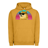 Pigment Peanut Butter doge coin bitcoin hodl retro sunset Urban Hoodie - Jasminsmagicworld
