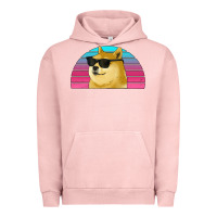 Pigment Salmon doge coin bitcoin hodl retro sunset Urban Hoodie - Jasminsmagicworld