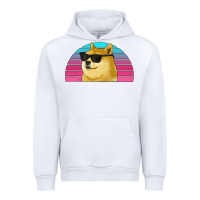 White doge coin bitcoin hodl retro sunset Urban Hoodie - Jasminsmagicworld