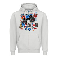 Dove Grey fourth of july monster truck all american boy Zipper Hoodie - RanaPortraitStore