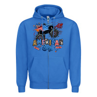 True Royal fourth of july monster truck all american boy Zipper Hoodie - RanaPortraitStore