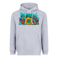 Heather Grey blessed mom sunflower Heavyweight Hoodie - Zillion Design Studio