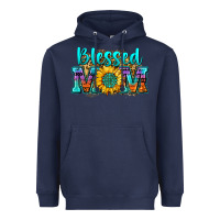 Navy blessed mom sunflower Heavyweight Hoodie - Zillion Design Studio