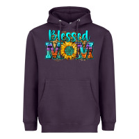 Plum blessed mom sunflower Heavyweight Hoodie - Zillion Design Studio