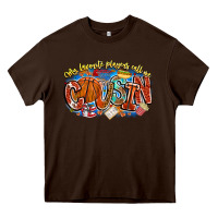 Chocolate Brown my favorite players call me cousin basketball Heavy Core Tee - CowhideDigitalArt