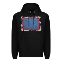 Black cowhide bandana denim background Premium Hoodie - AdoDesignShop