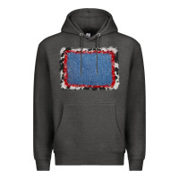 Charcoal Heather cowhide bandana denim background Premium Hoodie - AdoDesignShop