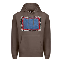 Coffee cowhide bandana denim background Premium Hoodie - AdoDesignShop