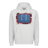 Dove Grey cowhide bandana denim background Premium Hoodie - AdoDesignShop