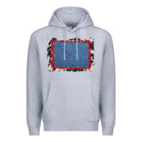 Heather Grey cowhide bandana denim background Premium Hoodie - AdoDesignShop