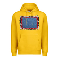 Lemon cowhide bandana denim background Premium Hoodie - AdoDesignShop