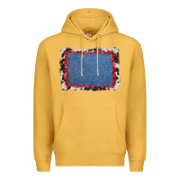 Mustard cowhide bandana denim background Premium Hoodie - AdoDesignShop