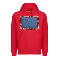 Red cowhide bandana denim background Premium Hoodie - AdoDesignShop