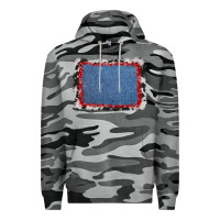Slate Camo cowhide bandana denim background Premium Hoodie - AdoDesignShop