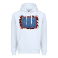 White cowhide bandana denim background Premium Hoodie - AdoDesignShop