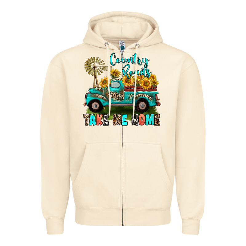 Country Roads Take Me Home Zipper Hoodie by RanaPortraitStore | Teevron