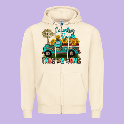 Zipper Hoodie country roads take me home