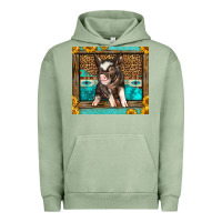 Pigment Oil Green Western Cute Pig Urban Hoodie - LillyAllenDesigns