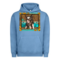 Pigment Pebble Blue Western Cute Pig Urban Hoodie - LillyAllenDesigns