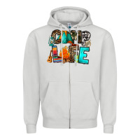 Dove Grey camp life Zipper Hoodie - RanaPortraitStore