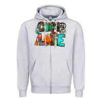 Heather Grey camp life Zipper Hoodie - RanaPortraitStore