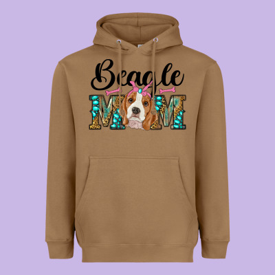 Western Beagle Mom Heavyweight Hoodie Designed By Ranaportraitstore