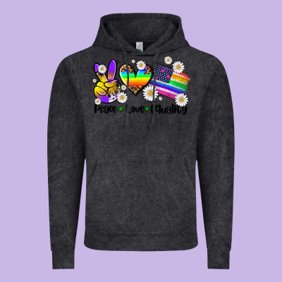 Peace Love  Equality Vintage Hoodie Designed By Adodesignshop