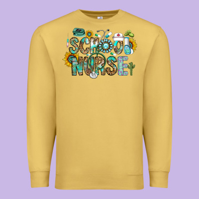 School Nurse Premium Sweatshirt Designed By Cowhidedigitalart