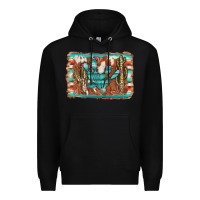 Black cactus cowhide serape Premium Hoodie - AdoDesignShop