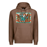 Chestnut cactus cowhide serape Premium Hoodie - AdoDesignShop