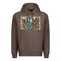 Coffee cactus cowhide serape Premium Hoodie - AdoDesignShop