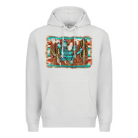 Dove Grey cactus cowhide serape Premium Hoodie - AdoDesignShop