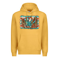 Mustard cactus cowhide serape Premium Hoodie - AdoDesignShop