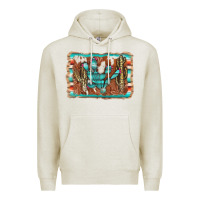 Oatmeal Heather cactus cowhide serape Premium Hoodie - AdoDesignShop
