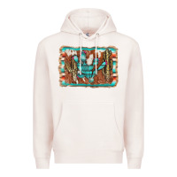 Pale Pink cactus cowhide serape Premium Hoodie - AdoDesignShop