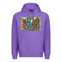 Purple cactus cowhide serape Premium Hoodie - AdoDesignShop