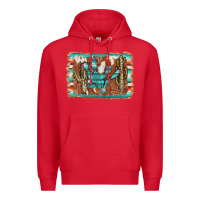 Red cactus cowhide serape Premium Hoodie - AdoDesignShop