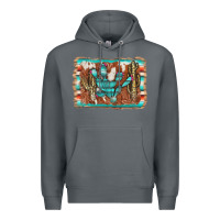 Rock cactus cowhide serape Premium Hoodie - AdoDesignShop