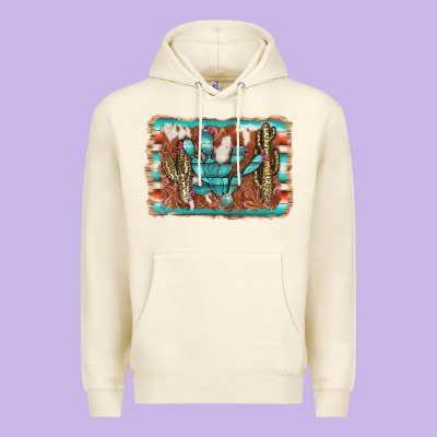 Cactus Cowhide Serape Premium Hoodie Designed By Adodesignshop