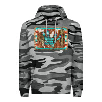 Slate Camo cactus cowhide serape Premium Hoodie - AdoDesignShop