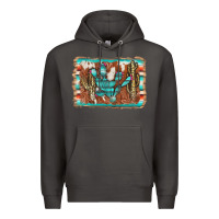 Smoke cactus cowhide serape Premium Hoodie - AdoDesignShop